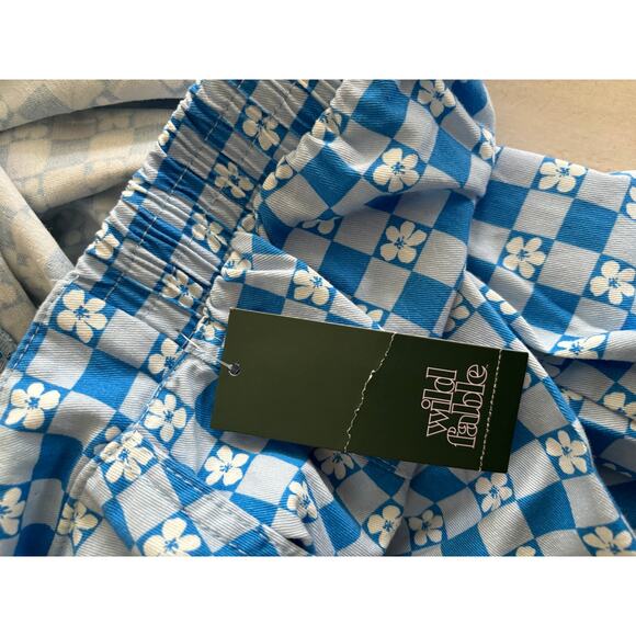 Wild Fable High Rise Wide Leg Pants Blue and White Floral Print Size XXL NWT - Picture 4 of 6